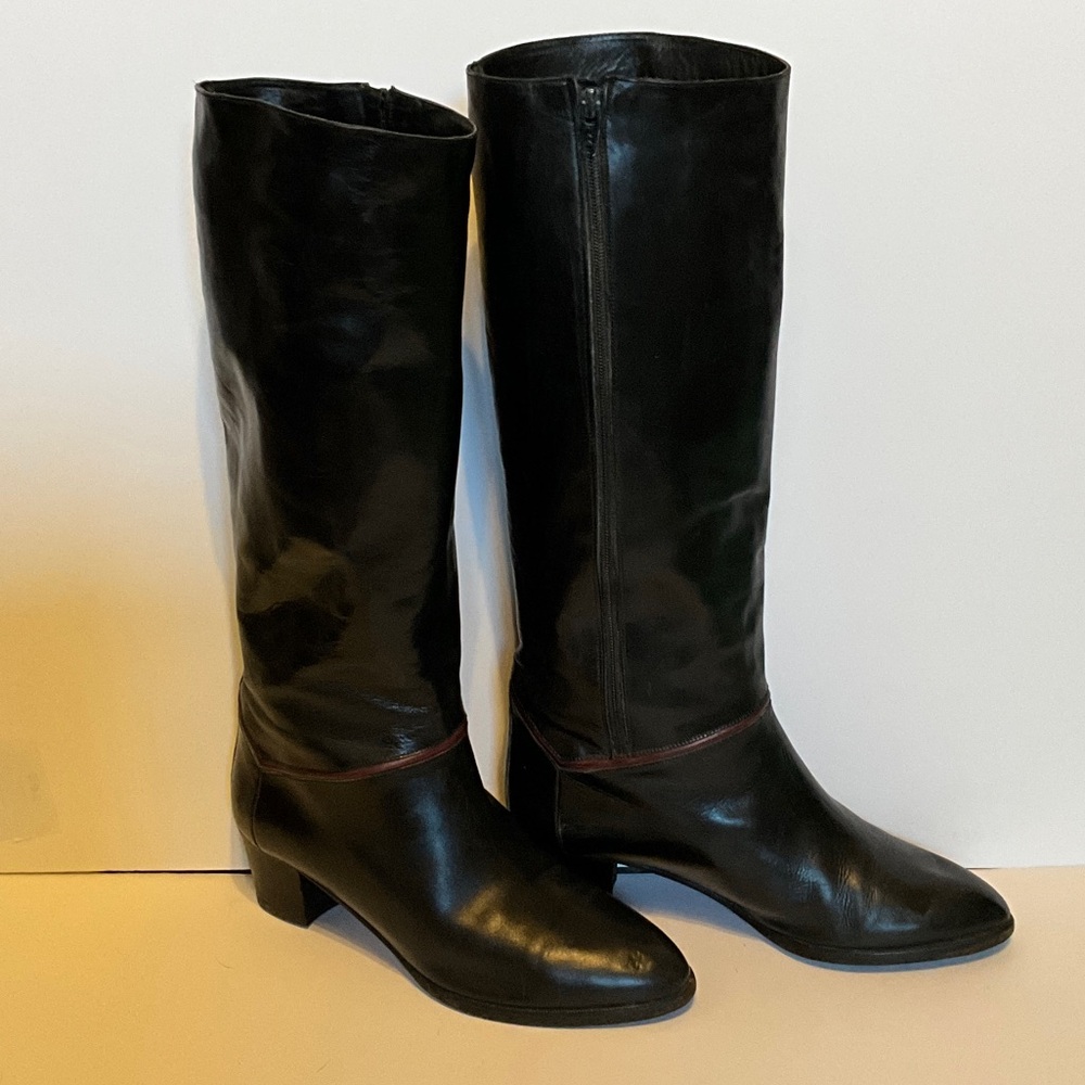 Bally Black Leather Knee-High Boots